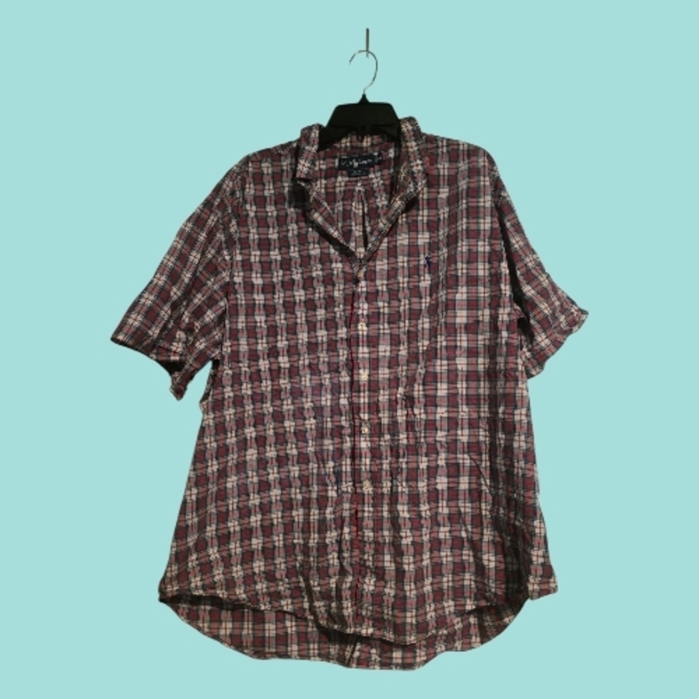 Polo Ralph Lauren Burgundy Plaid Button Down Shirt